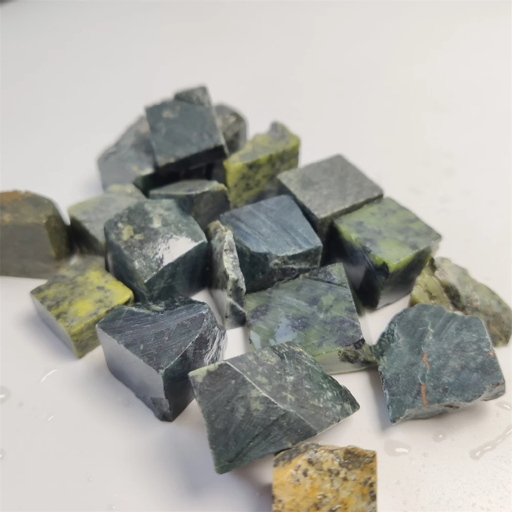 Natural Medicine King Stone China Raw Minerals with Health Care Function Blackish Green Color Jasper Home Decoration Stone