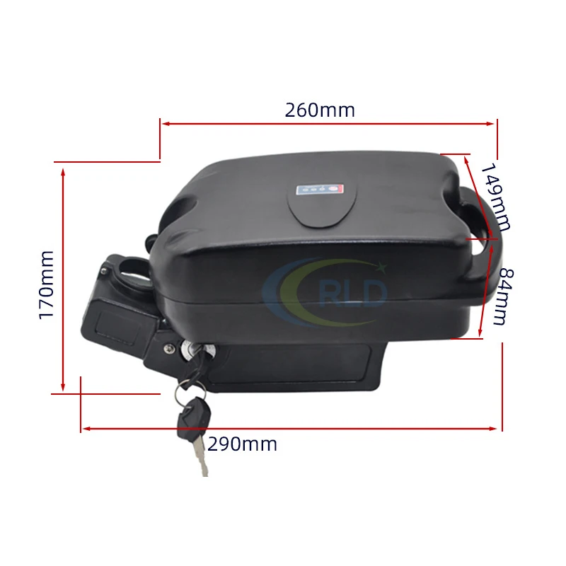 36V 48V Little Frog Under Seat Post eBike Battery 19Ah 17.5Ah 16Ah 18650 Cell LiitoKala for 1000W 750W 500W 350W Bafang Motor