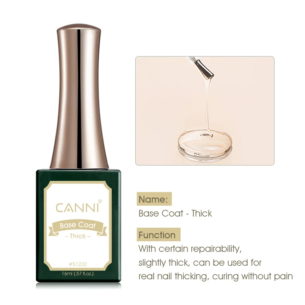 CANNI 16ml Diamond Top Coat TPO FREE HEMA FREE Soak Off UV LED Gel Polish Nail Art High Gloss Shine Protective Top Coat Nail Gel