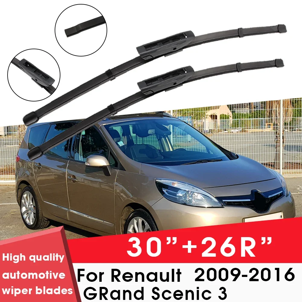 

Car Wiper Blades For Renault GRand Scenic 3 2009-2016 30"+26R" Windshield Windscreen Clean Naturl Rubber Car Wiper Accessories