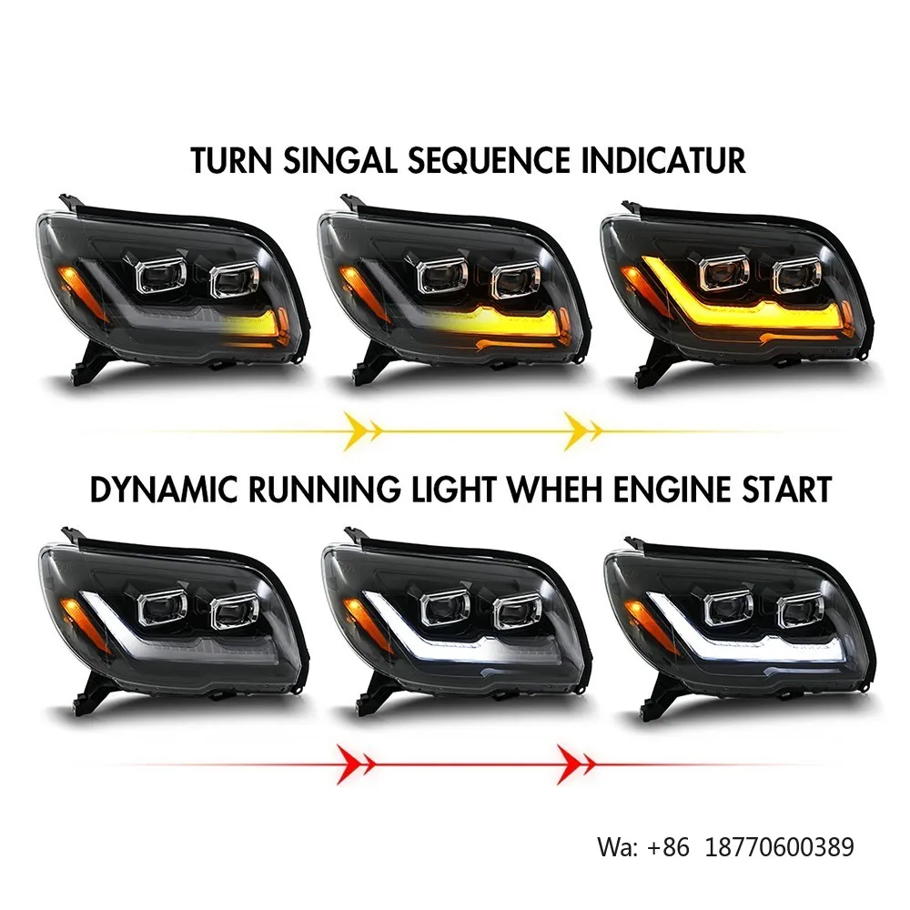 LUMA New Replacement LED Double Projector Headlights Led Headlamps for 4th GEN 2003-2009 toyota 4runner Hilux Surf - view 2