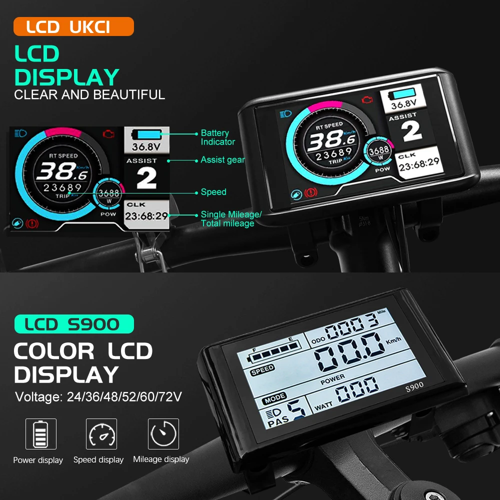 60 فولت 3000 واط دراجة كهربائية تحويل عدة 26-29 بوصة 700C العجلات الخلفية فرش محور المحرك مع شاشة UKC1 لمجموعة تحويل Ebike