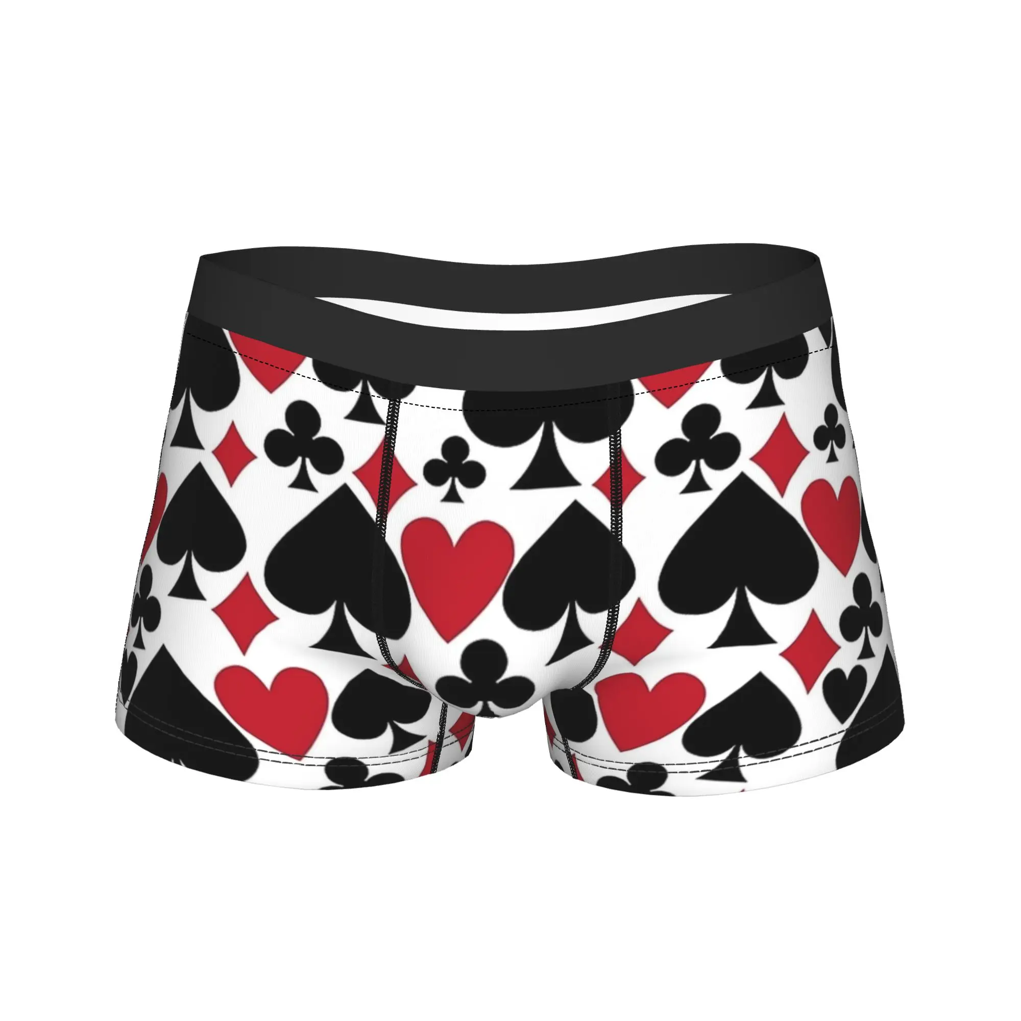 

Мужские трусы-боксеры с принтом игральных карт и покера, дышащие, больших размеров