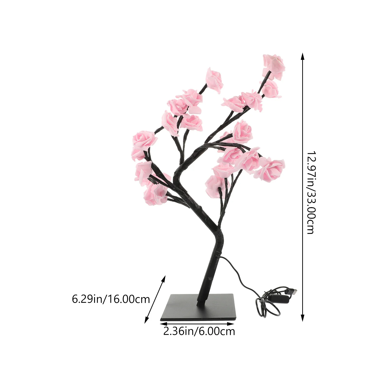 Lampe LED en forme d'arbre à roses, luminaire décoratif d'intérieur, idéal pour une bureau, une chambre à coucher ou une chambre à coucher, veilleuse pour femmes
