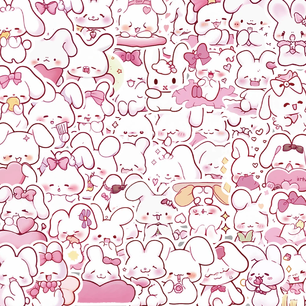 

10/50PCS Cartoon Cute Pink Rabbit Stickers Kawaii Animal DIY Toy Laptop Luggage Skateboard Suitcase Graffiti Decal Sticker