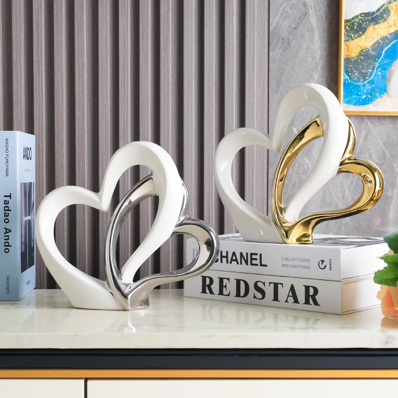 

Creative Heart To Heart Statue - Love Simple Ornament Love Accessories, Desk and Bookshelf Decoration, Home Decoration