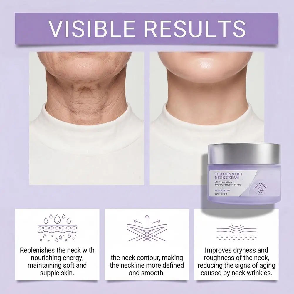 50g Neck Lift Cream Eliminate Neck Fine Lines Deeply Moisturizing Hydrate Firming Tightening Rejuvenation Nourishing Neck Care