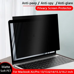 Laptop Privacy Screen Protector For Macbook Air 13 13.6 15 inch M1 M2 Pro 14 16 Privacy Filter Anti-spy Notebook Film Anti-glare