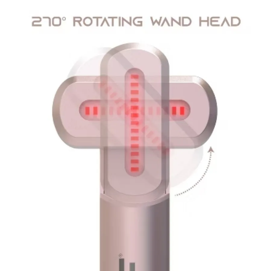 Face and Neck Light Stick - Red and blue LED light therapy combined with vibration, heat and microcurrent stimulation