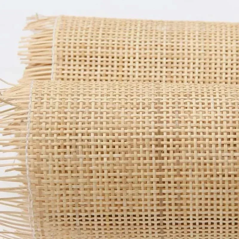 Natural Rattan Indonesian Cane Webbing Roll Material for Furniture Decoration Handmade Checkered Weaving Chair Cabinet Repair