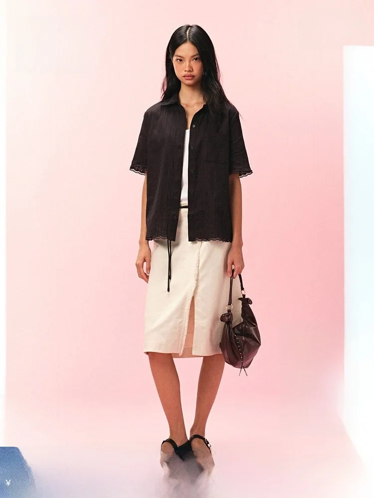 

Женская хлопковая рубашка H&M: мягкая, простая, модная, зимняя, повседневная, с отложным воротником, на пуговицах, из смесового хлопка