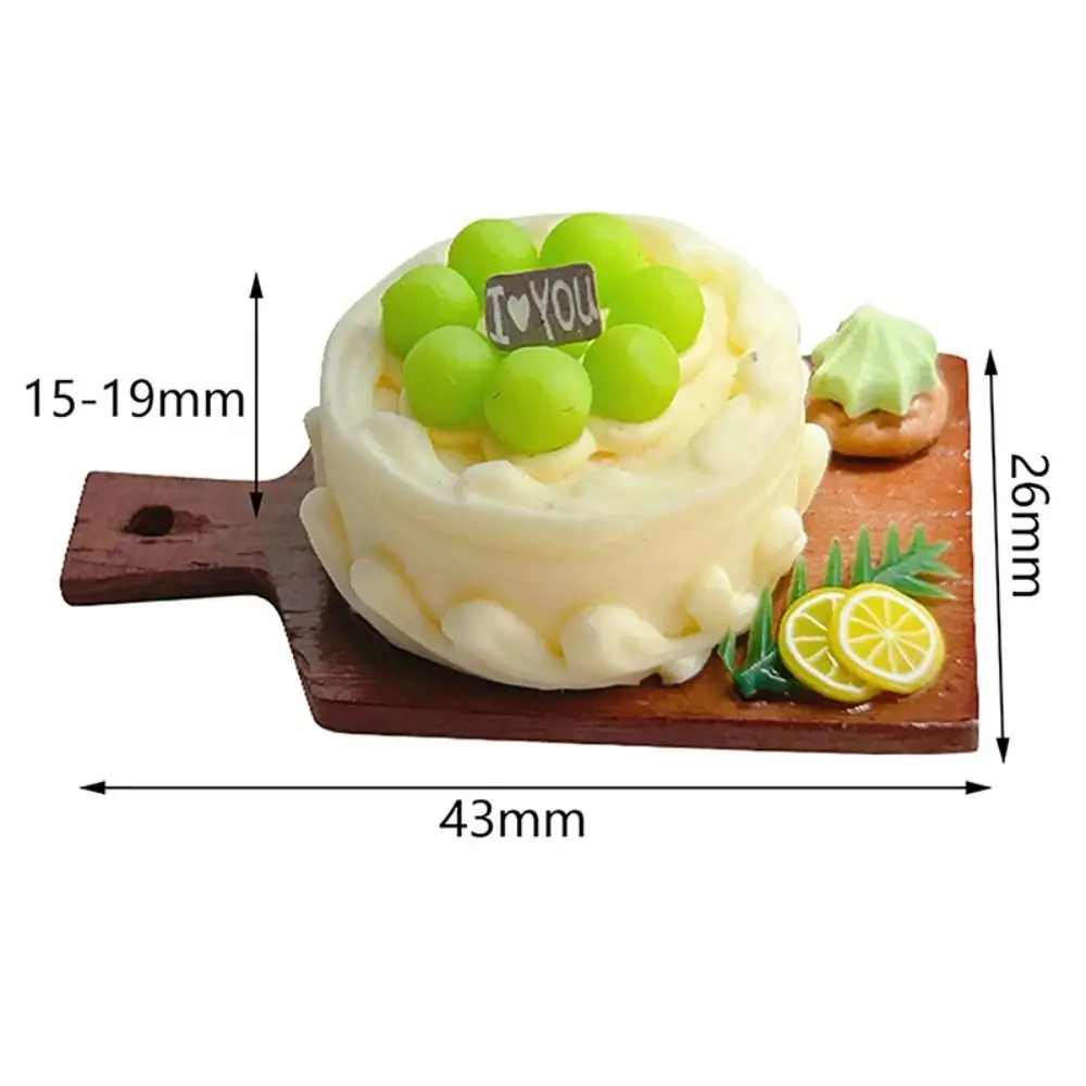 Creme modelo de bolo de frutas brinquedos simulação placa de corte modelo de bolo de frutas ornamentos artificial mini simulação brinquedo de cozinha