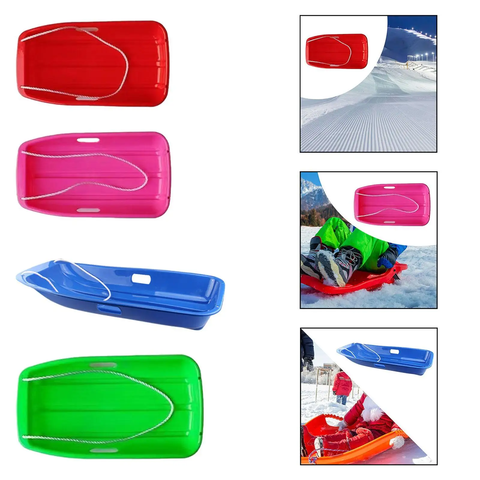 เลื่อนหิมะสําหรับผู้ใหญ่ Toboggan Snow Sledding อุปกรณ์แบบพกพาฤดูหนาวหิมะของเล่น Downhill Sprinter Sleds สําหรับกีฬากลางแจ้ง YARD