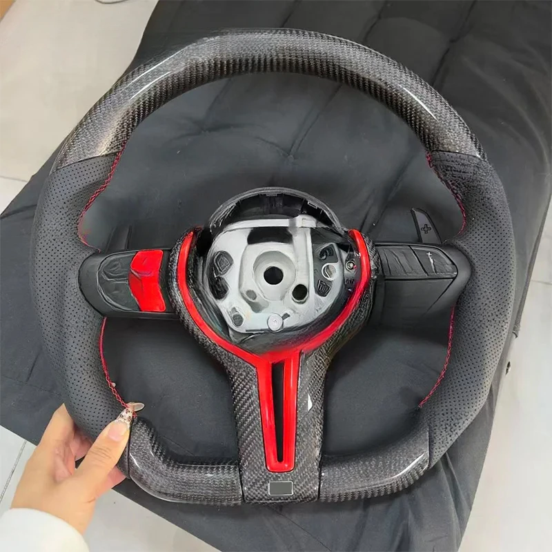

For BMW Modified Carbon Fiber Steering Wheel With Red Style Buttons Fit F30 F36 F32 F33 F34 F31 F35 F26 F15 F10 F11