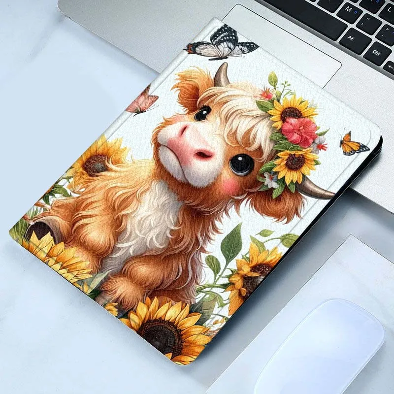 

Cartoon Anime Cow Pattern For iPad Pro Air Mini 1 2 3 4 5 6 7 7th 8th 9th 10th 11th 10.2 9.7 10.5 10.9 11 12.9 Tablet Case