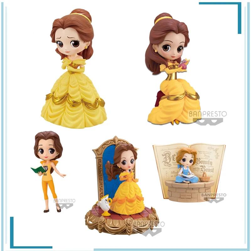 BANDAI Disney Princess Belle Rapunzel Beauty and The Beast  Children's Day Gifts Keepsake Childhood Memories Figure Model Toys