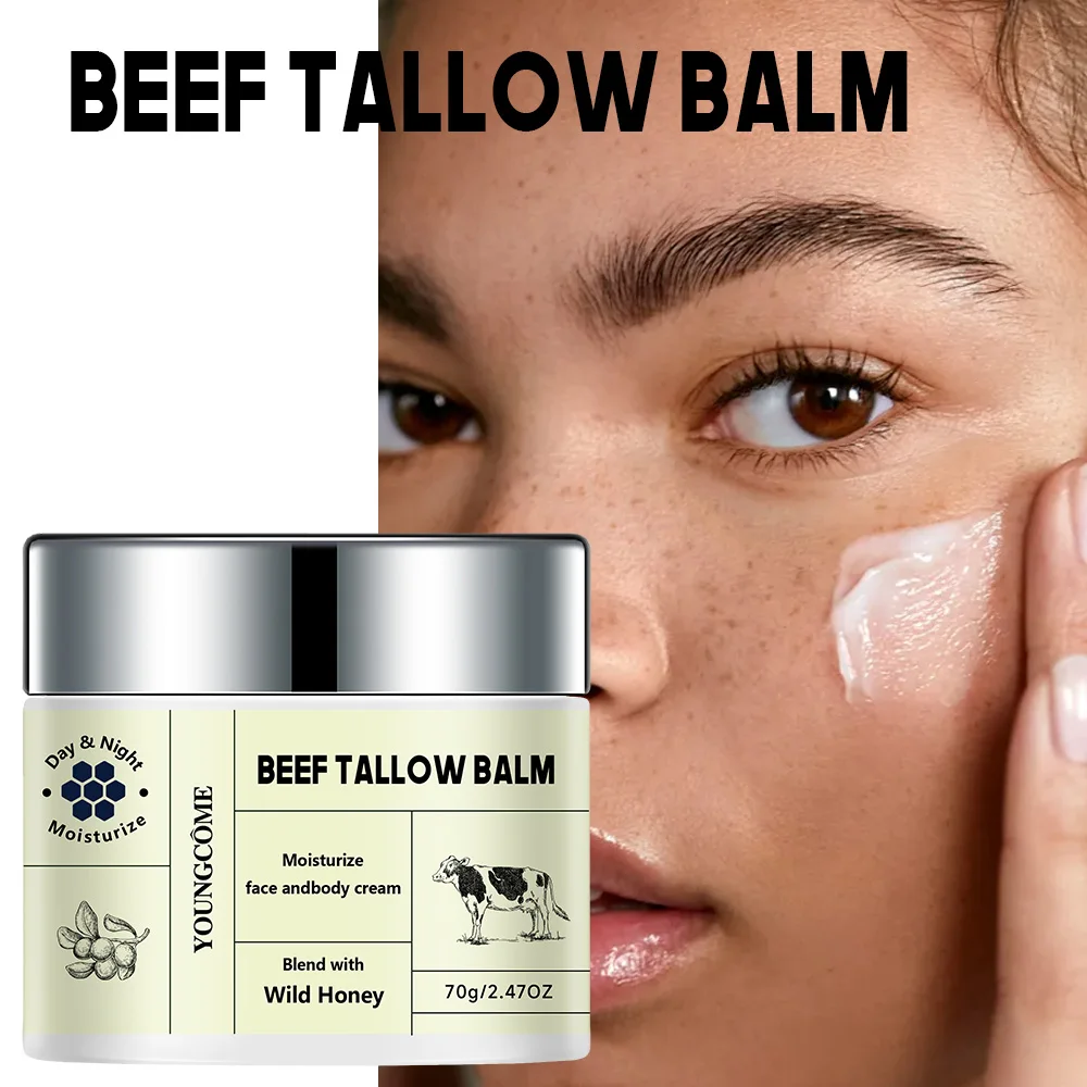 Beef Tallow Balm Face Cream Moisturiser Facial Anti Aging Whitening Skin Care Repair Fade Fine Lines Wrinkle Remover Face Cream