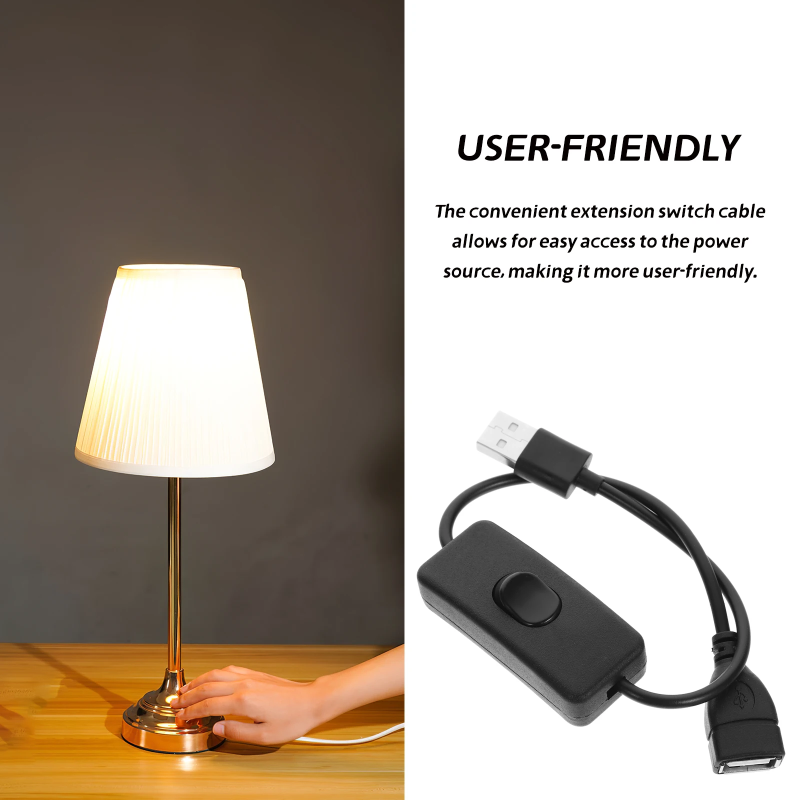 

4pcs Usb On/Off Button Led Desk Lamp Charging Function Compact Multifunctional Power Cord For Night Light Power Switch Cable Usb