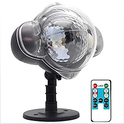 

LED Projector Snowflake Projector Lamp IP65 Waterproof Outdoor Lighting with Remote Control Timer 110-240V 50-60HZ 2 3W White