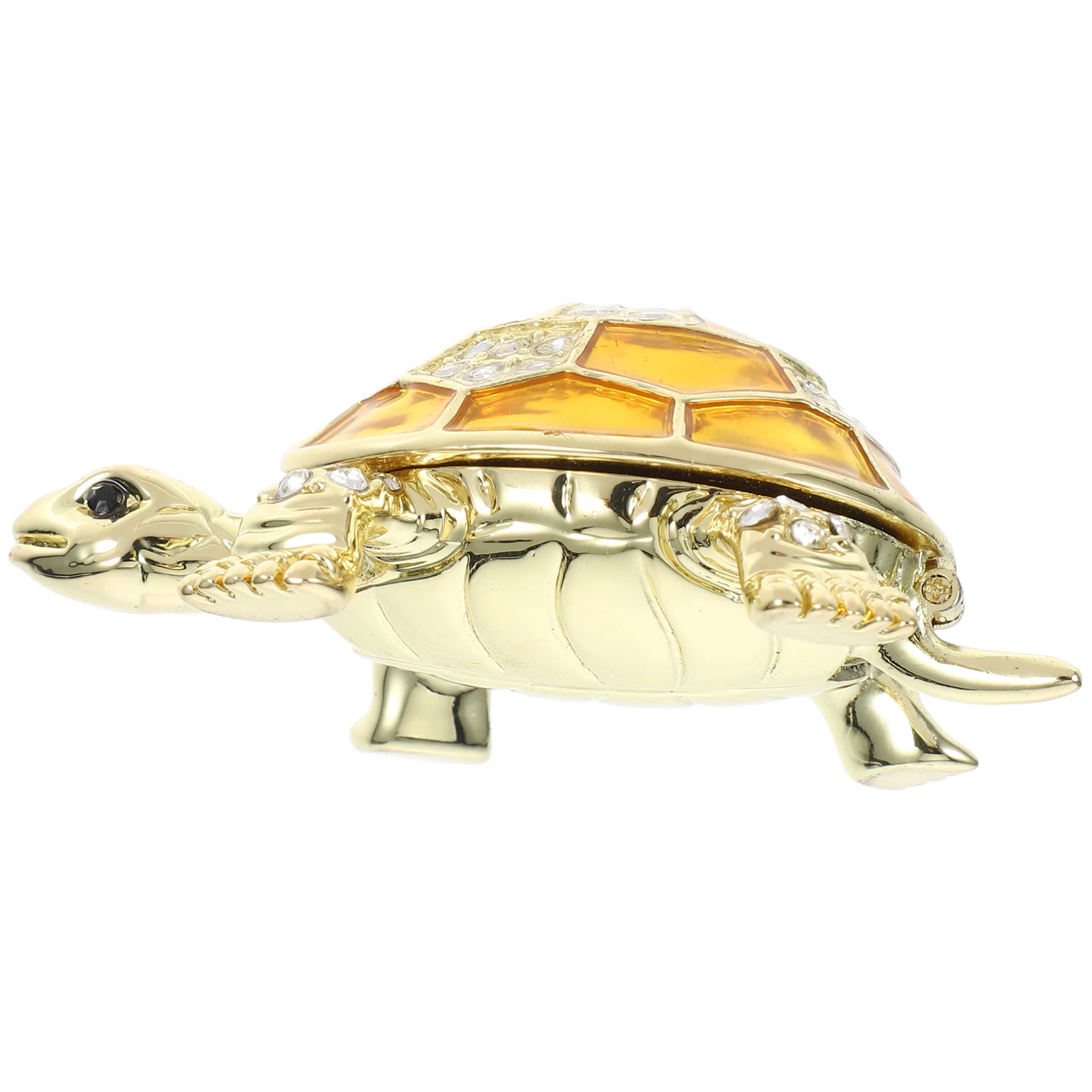 

Elegant Turtle Design Metal Jewelry Box Zinc Alloy Trinket Holder Versatile Storage for Small Items Home Office Decor