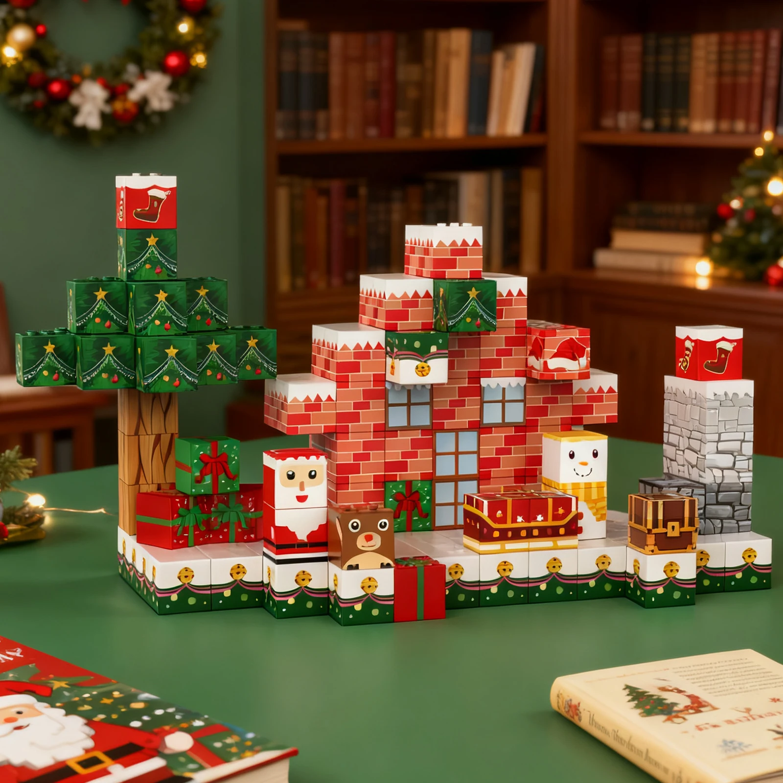 TOYLINX Magnetische Bouwstenen Voor Kinderen 154PCS Stem Zintuiglijke magneet kubussen gebouw Speelgoed Diy Model Kit Chrismas Sneeuw Huis