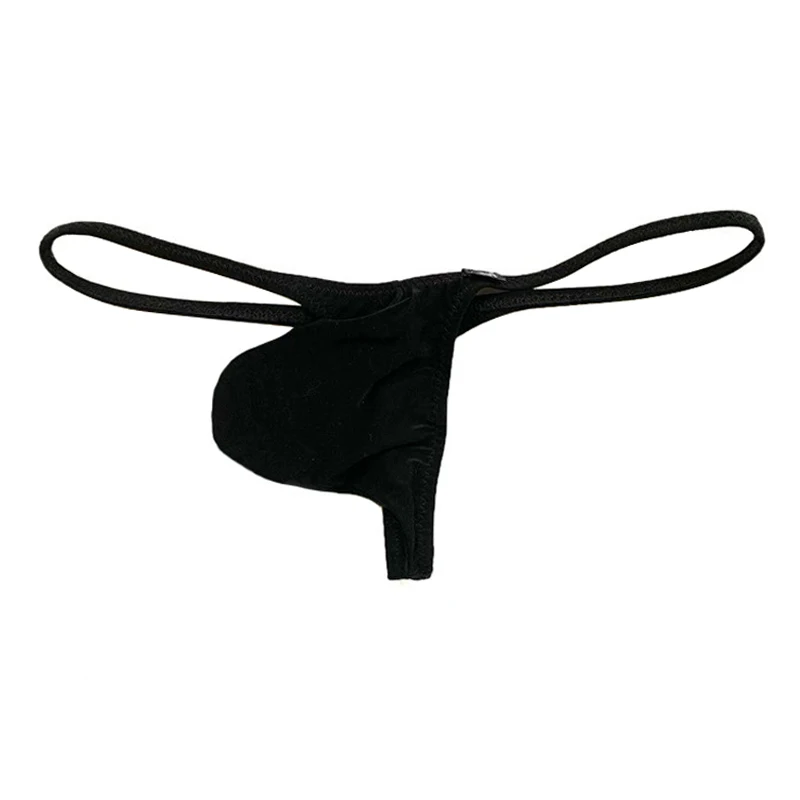 Big Bulge Pouch Underware Thin Cockring Thongs Trunk Sexy Thongs T-back String Undies Slightly Through Gay Satin Panties