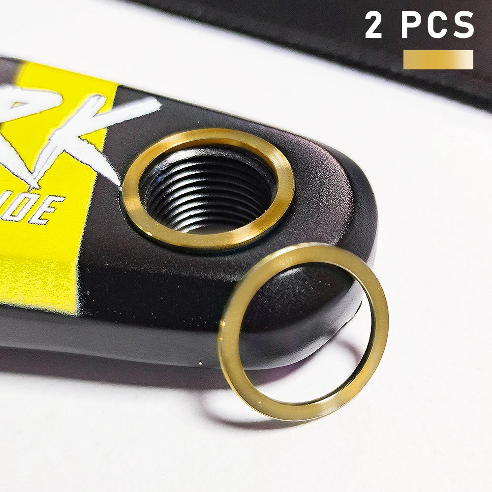 KRSEC 2 STUKS Fiets Titanium Legering Pedaal Washer Spacer Pakking voor Mountainbike Road Fiets Crank Bescherming Ring