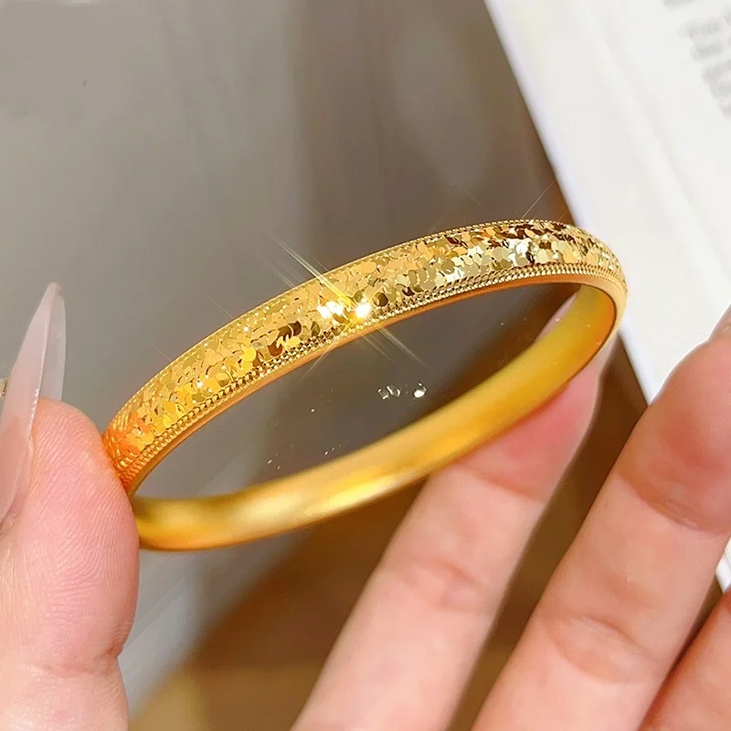 QEENKISS Gold Luxury Shiny Bracelets Bangles For Women Wedding Party Birthday Christmas Bride Mother Girl Ladies Gifts BT5377 - Image 5
