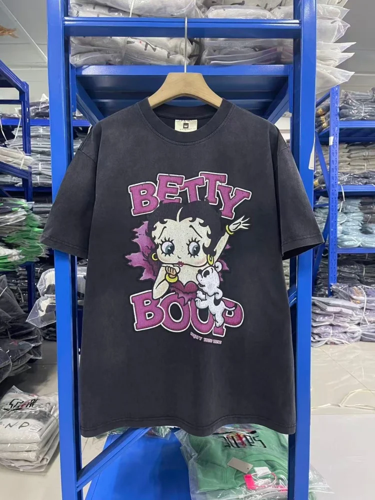 Betty Boop Cartoon Print Oversized T Shirt Y2K Vintage Street Wear Unisex Tee