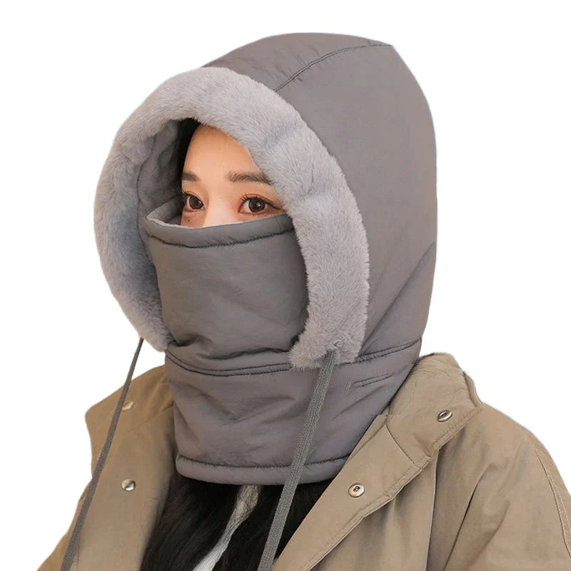 للجنسين أسفل القطن النساء الرجال بالاكلافا الشتاء قبعة بيني دفئا يندبروف كامل الوجه قناع قبعات في الهواء الطلق الأوشحة سميكة #5