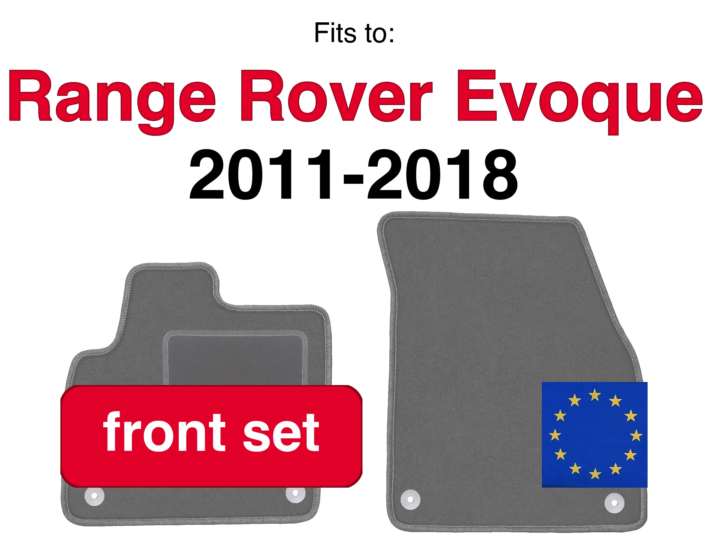 Auto velours vloermatten voor Range Rover Evoque SUV (2011-2018) - Grafiet (2 stuks) set auto vloermatten voor de voorkant van de auto