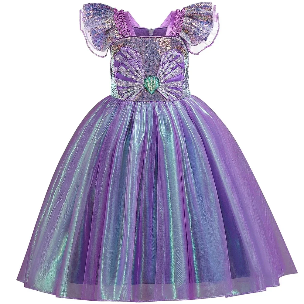sequin mesh Carnival Dress 2026 Girls Mermaid Princess performance Dress 3 4 5 6 8 year Kids Children Birthday Prom Party Dress
