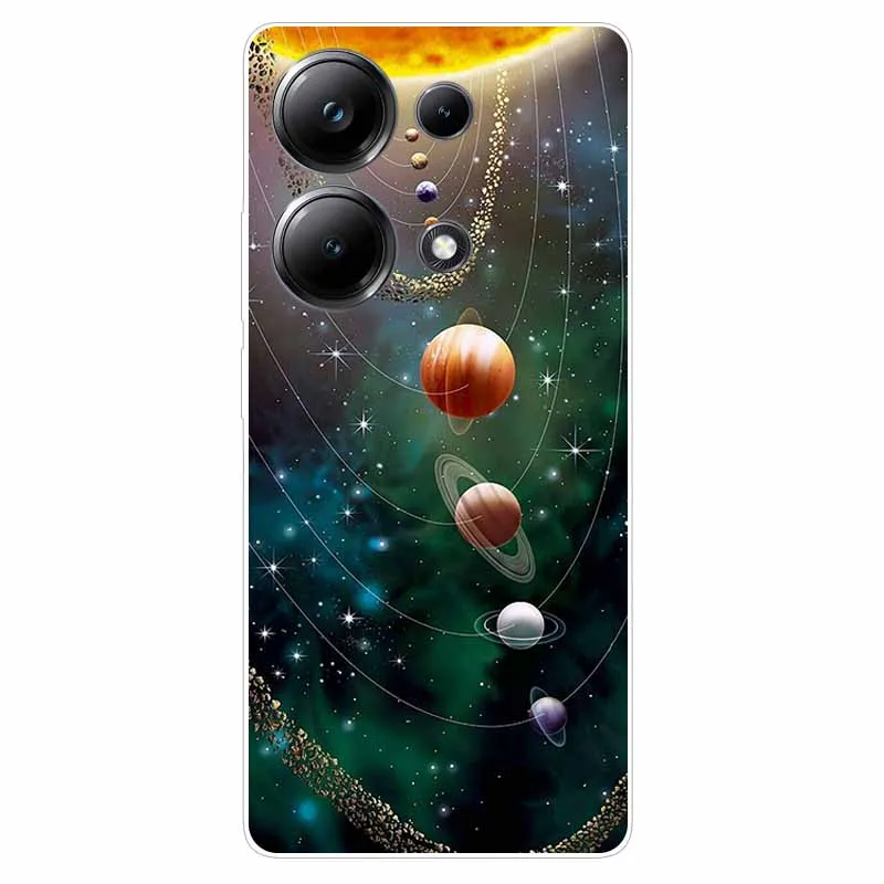 For Xiaomi Redmi Note 13 Pro 4G Case Space Planet Soft TPU Phone Cases for Redmi Note13 Pro 4G Silicone Back Cover Clear Bumpers