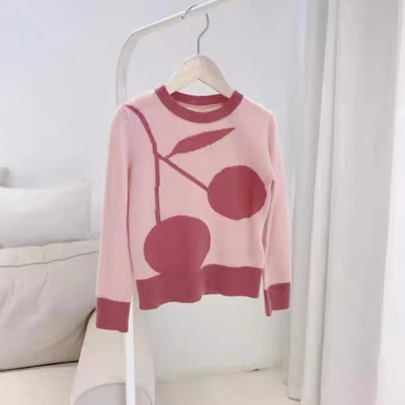 

in stock 2026 Spring and Summer Girls Purple Camisole Knitted Vest Kids Sweaters for Girls Cherry Knitted Vest Kids Clothes