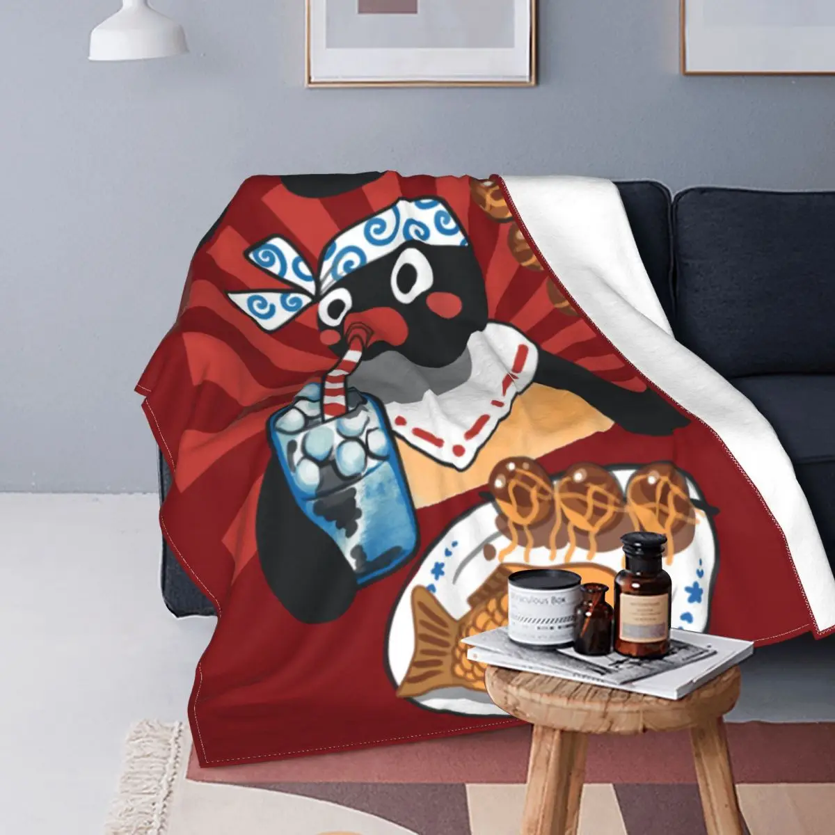 Matsuri Pengin Flannel Blanket Noot Pingu Penguin Meme Funny Cartoon Vintage Throw Blankets for Home 200x150cm Plush Thin Quilt