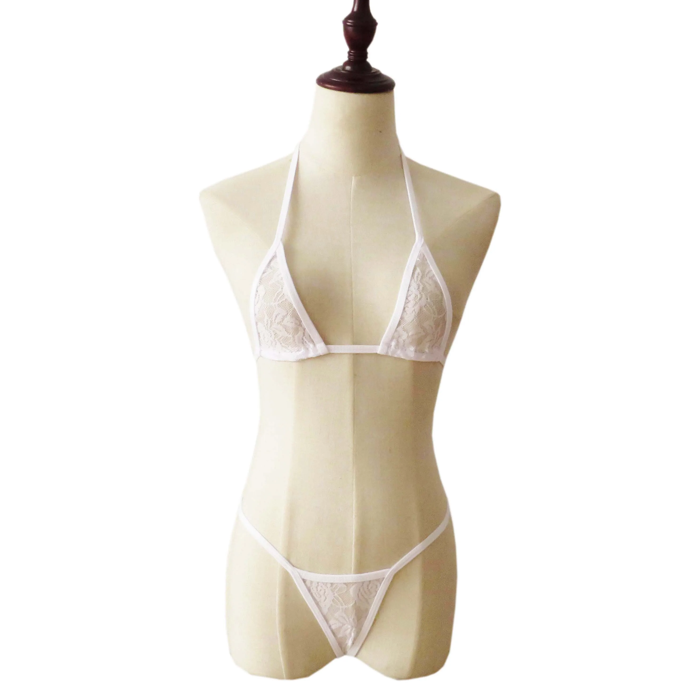Sexy Lingerie Bikini Lingerie Set Mini Bikini Open Micro Bra Top Briefs Panties For Women - Image 4