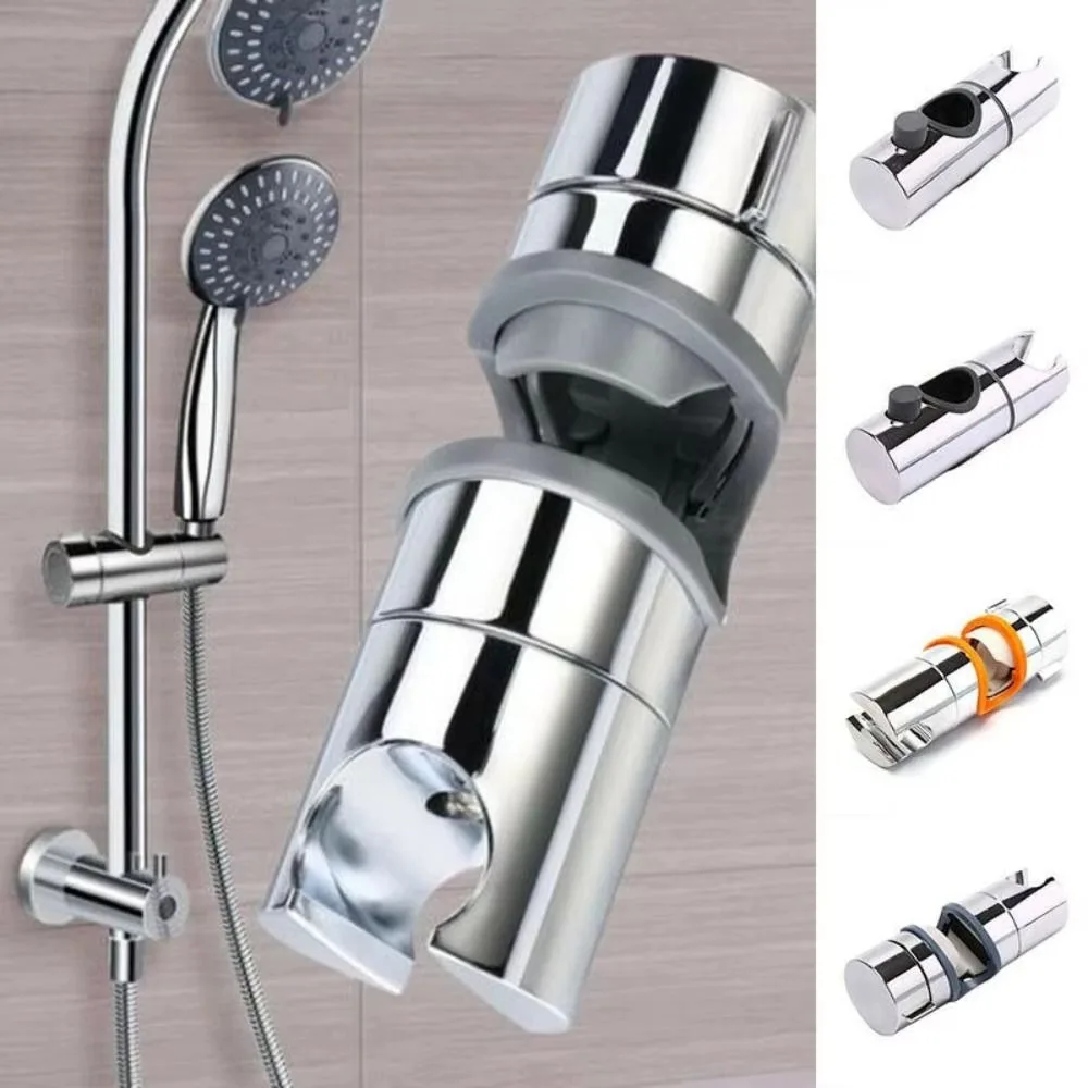 Strong Adhesive Backing Punch-Free Shower Head Bracket Durable Waterproof Material Smooth Edges Adjustable Wall Mounted Holder