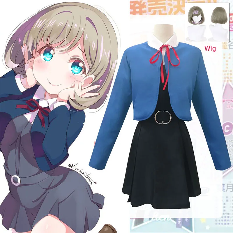 WHH Anime Lovelive Liella Costume Tang Keke Cosplay School Uniform Cute Style top skirt Accessories Full Set Lady party roleplay