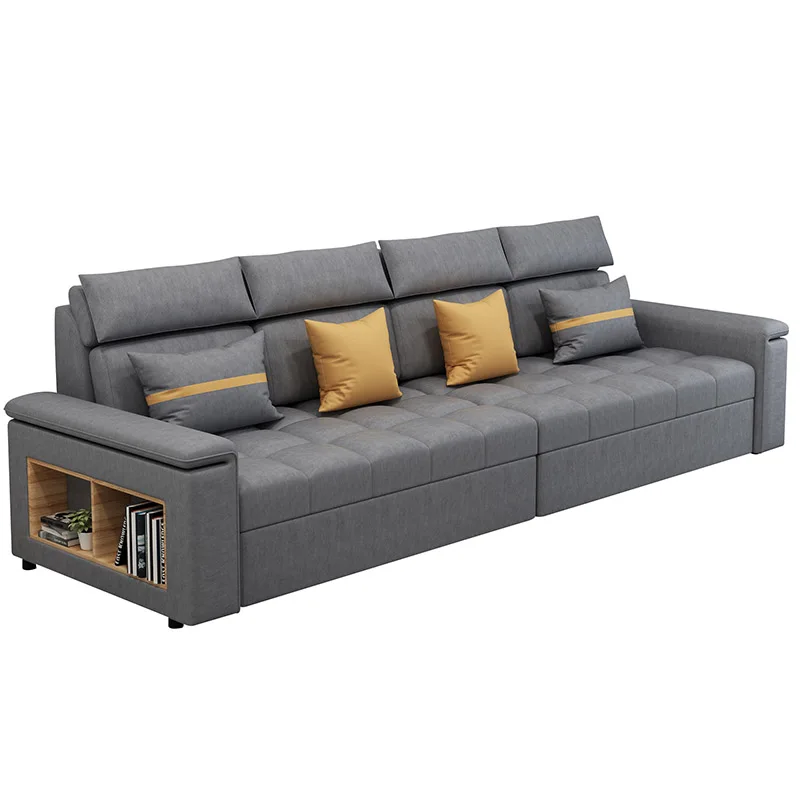 Dual-purpose technology cloth corner princess sitting and sleeping double foldable storage double bed