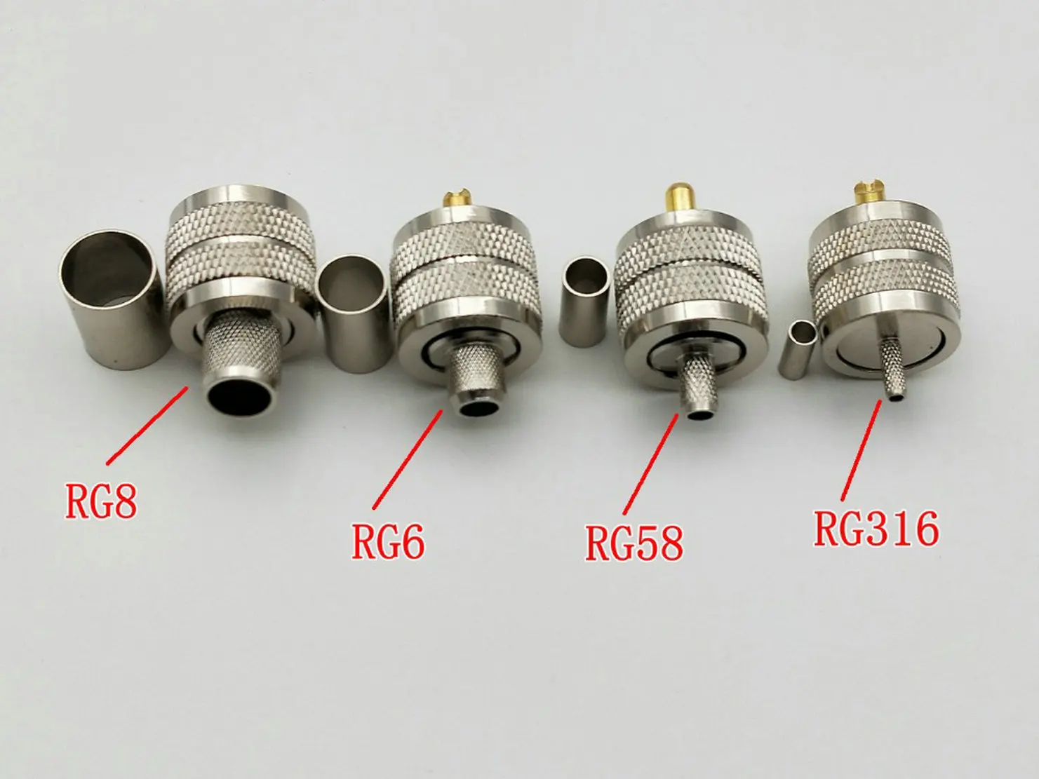 

100PCS RF Coaxial connector PL259 UHF male Plug crimp for RG316 RG58 RG6 RG8 cable connector