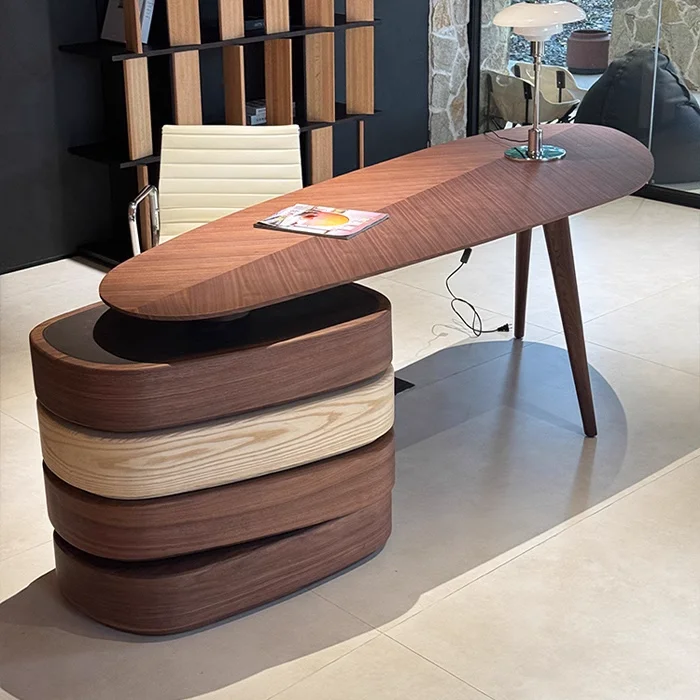 Modern Luxury Boss Office Desk Chair Combination Durable Fashionable Large Class MDF Wooden Furniture For Villa Living Room Use