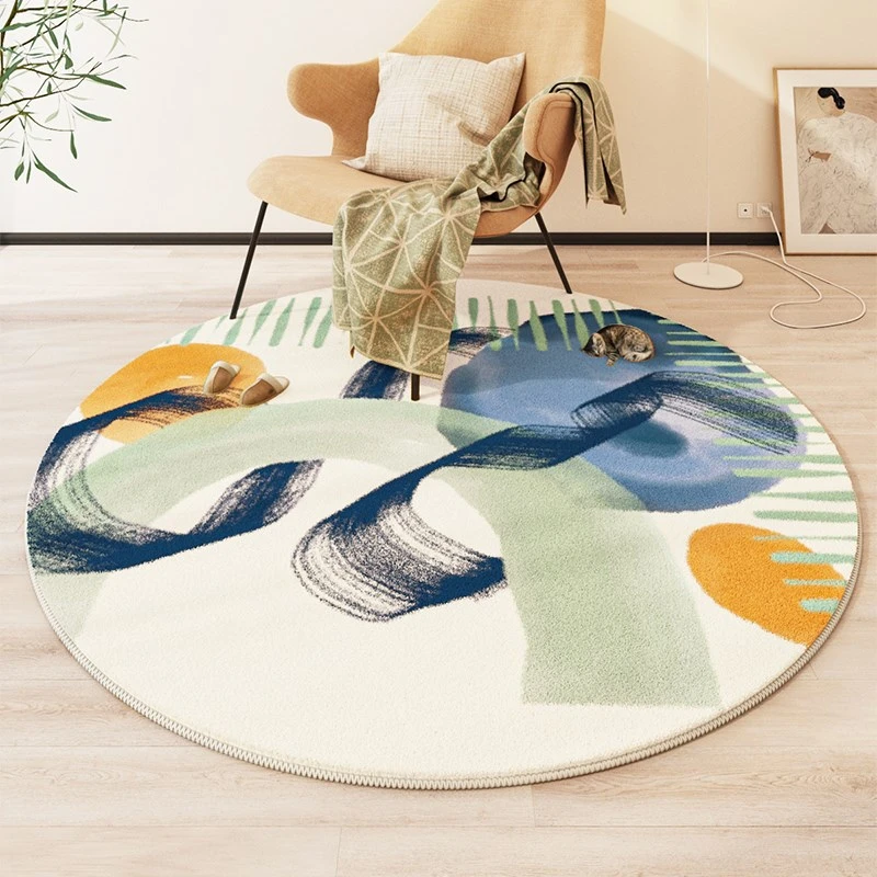 

Round Imitation Cashmere Living Room Rugs Large Area Decoration Bedroom Carpet Simple Sofa Coffee Table Carpets Study Lounge Rug