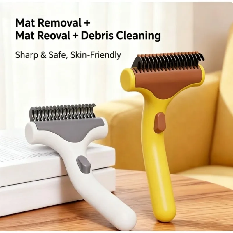 Pet Grooming Comb Long Hair Cat Dog Detangler Brush Removes Loose Fur