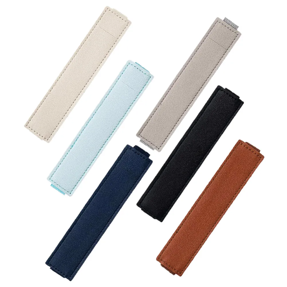 6Pcs Easy Clean PU Pen Holder Pouch with Adjustable Elastic Band for Capacitive Stylus Pens Notebook Journal Tablet