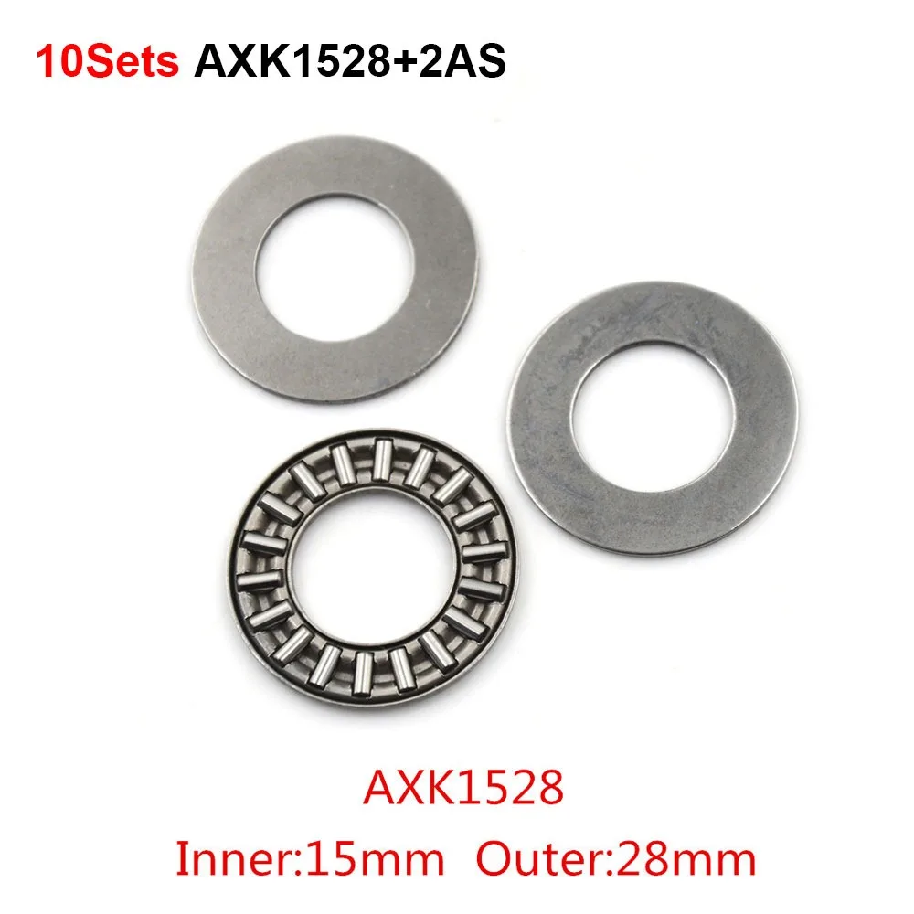 10Sets AXK0619-3047 Thrust Needle Roller Bearing Steel Cage Chrome Bearing Steel Flat Needle Roller Bearing 2AS Washers