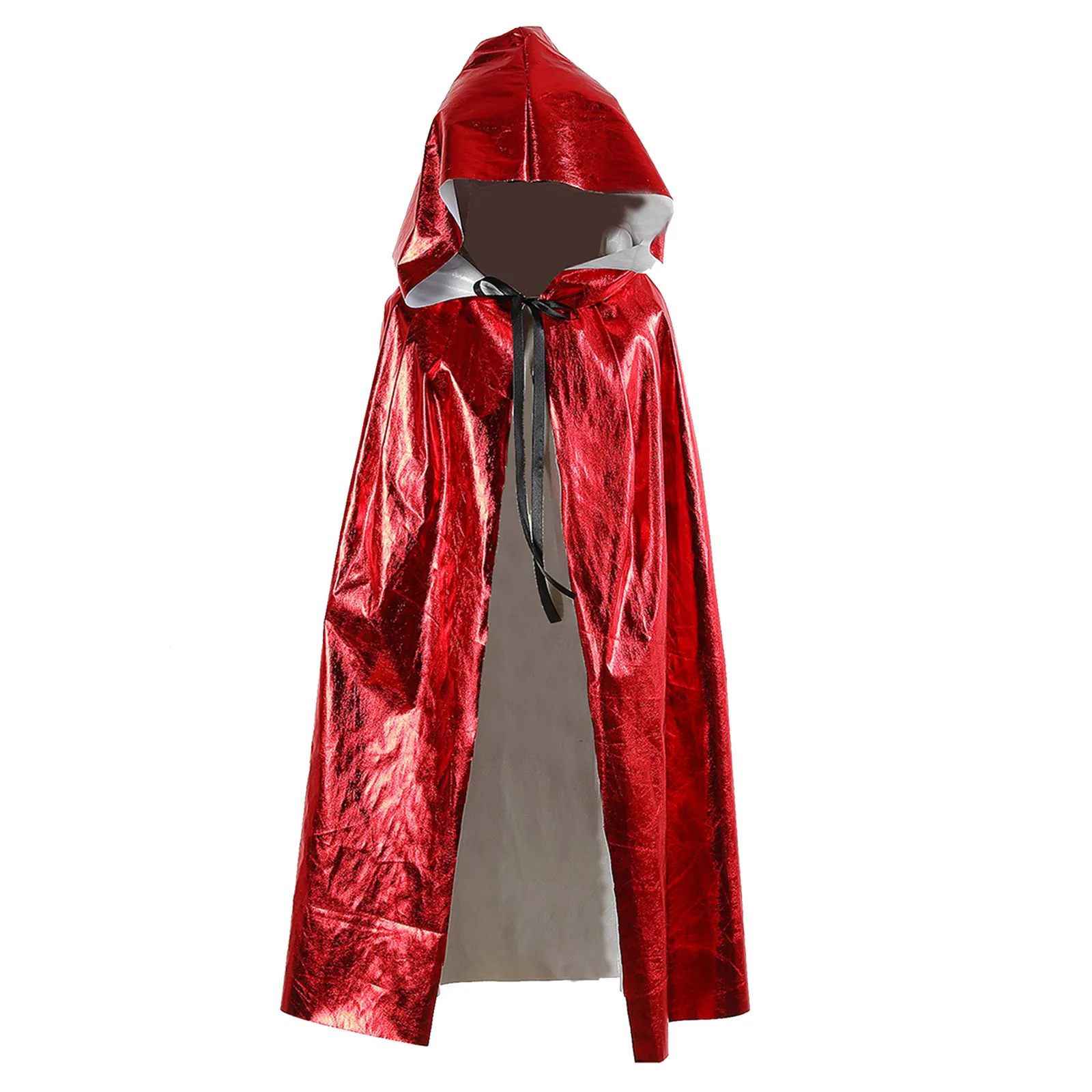 Robe à capuche métallique brillante pour enfants, cape d'Halloween, sorcière, vampire, Everak, filles, garçons, carnaval de Pâques, fête de rave, olympiques de cosplay