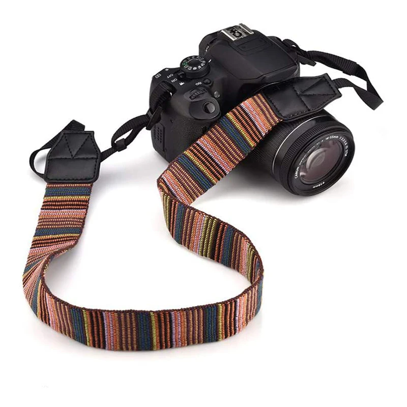 Slr Camera Vintage Strepen Zachte Nek Bandjes Schouder Riem Voor Nikon Canon Sony Dslr Camera Fotostudio Accessoire