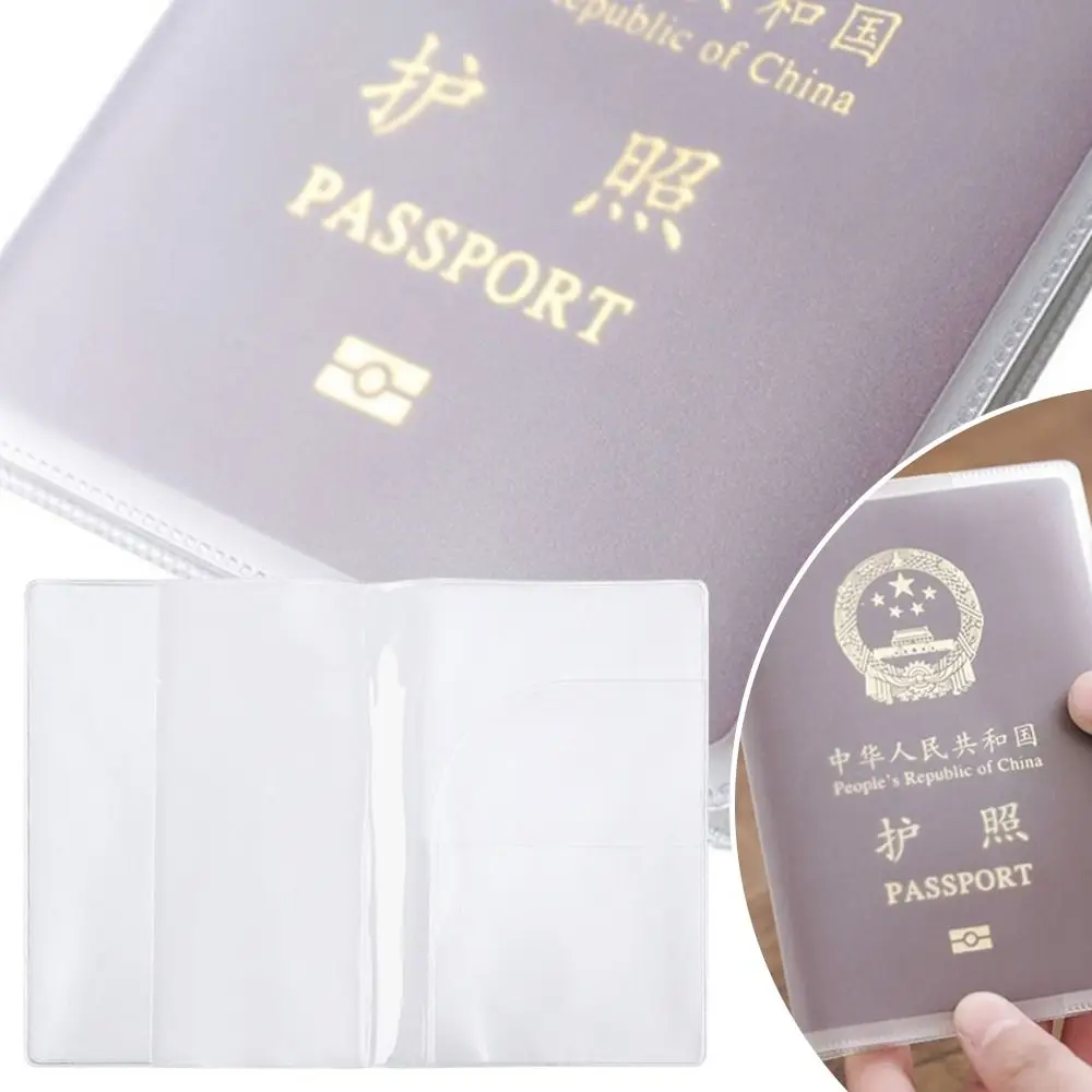 Étui transparent en PVC conviviale ré avec porte-cartes d'identité, sac à main de couverture de passeport, sac à cartes de crédit d'affaires, accessoire de voyage, 6 pièces