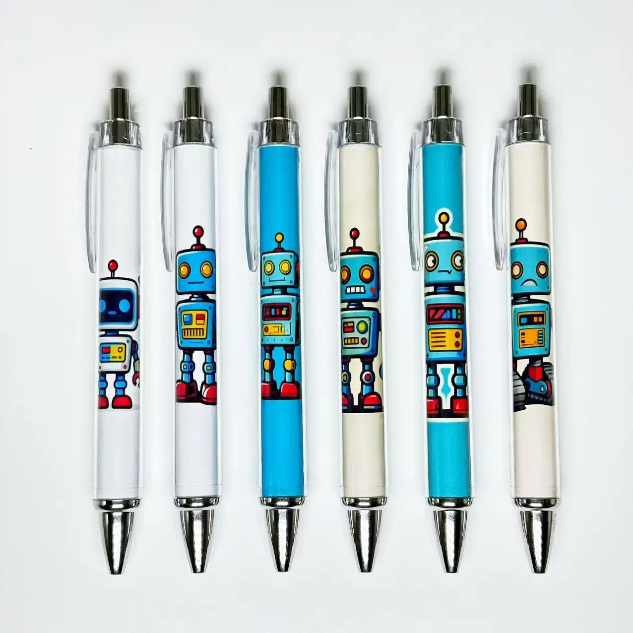 8pcs/15pcs 창의적인 기계 테마 볼펜 로봇 시리즈 볼펜 학생용 필기구