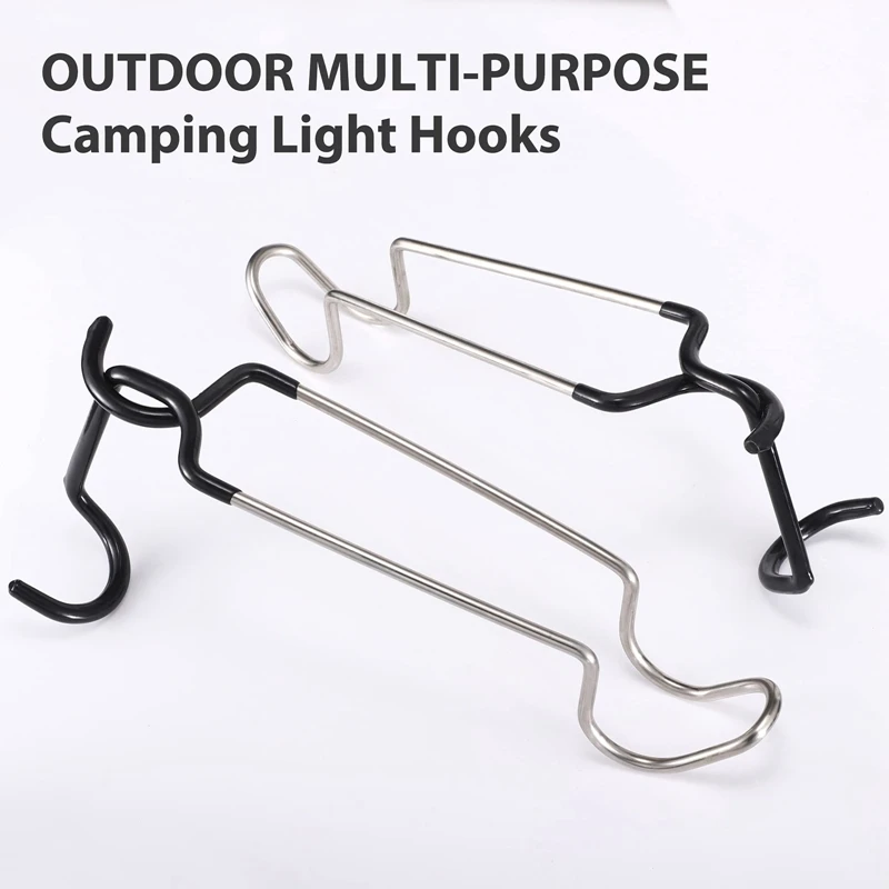 Stainless Steel Light Stand Holder Hooks Portable Tent Pole Lamp Hanger Hunting Fishing Lantern Hanger Outdoor Camping Tools